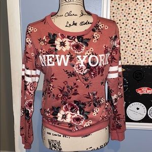 Love J-Pink New York Floral Sweater